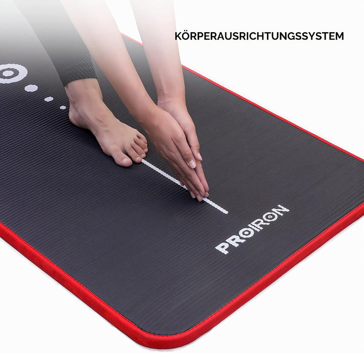 PROIRON Gymnastikmatte, Turnmatte für Zuhause mit Tragegurt Trainingsmatte Rutschfest, Yoga Matte Di