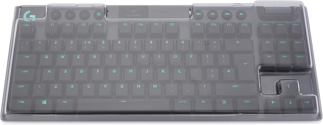 Decksaver Cover für die Logitech G915 Lightspeed TKL Tastaturserie - geräucherte/klare Schutzhülle,