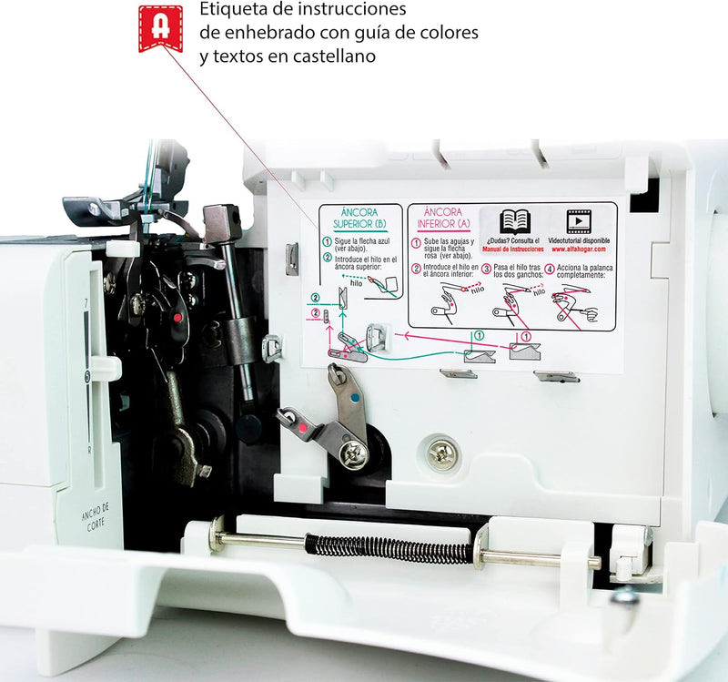 Alfa 8707 Overlock Nähmaschine für den Hausgebrauch Professionell 8707, Professionell 8707