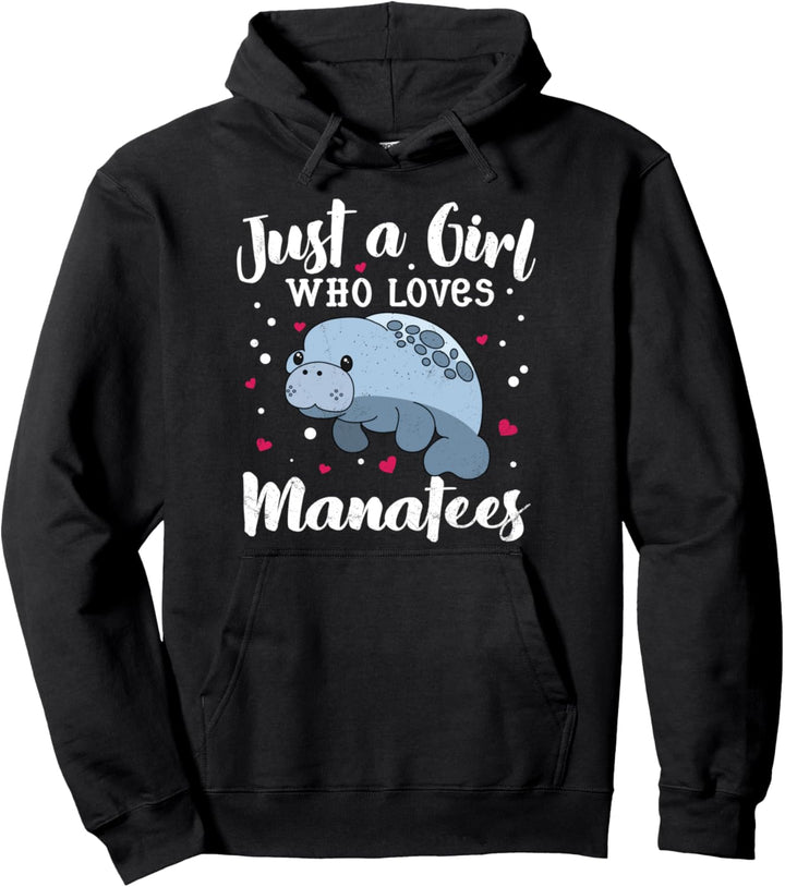 Gerade ein Mädchen das Manatis-Frauen-Geschenk liebt scherzt Pullover Hoodie