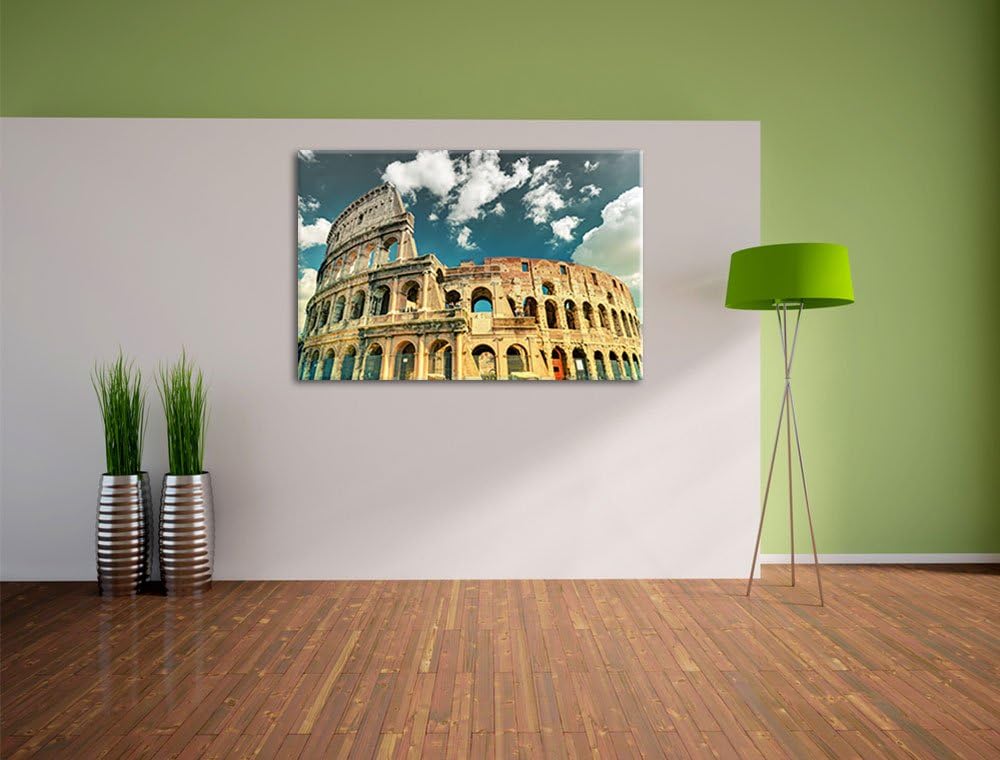 Pixxprint Colosseum bei Tag in Rom als Leinwandbild/Grösse: 100x70 cm/Wandbild/Kunstdruck/fertig bes