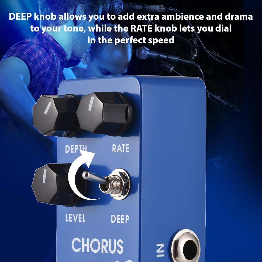 Zory Gitarre Analog Chorus Effekte Pedal Authentischer Vintage -Ton vielseitiger Kontrollsteuerungen