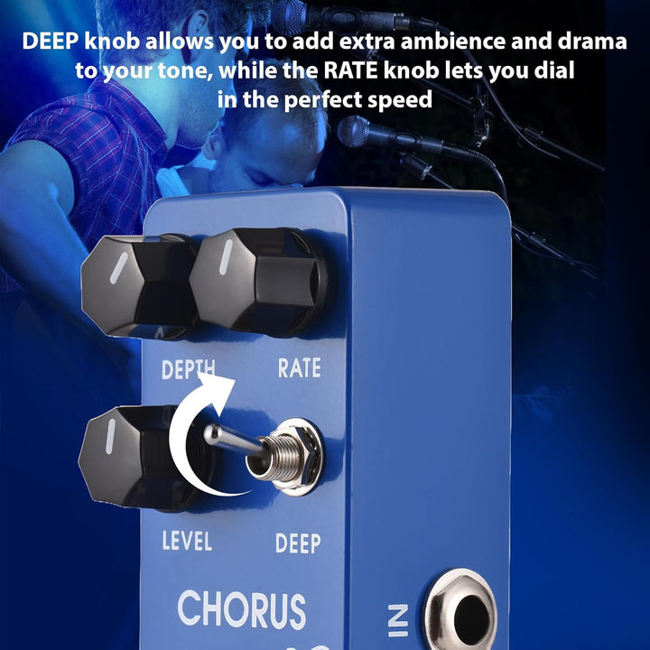 Zory Gitarre Analog Chorus Effekte Pedal Authentischer Vintage -Ton vielseitiger Kontrollsteuerungen