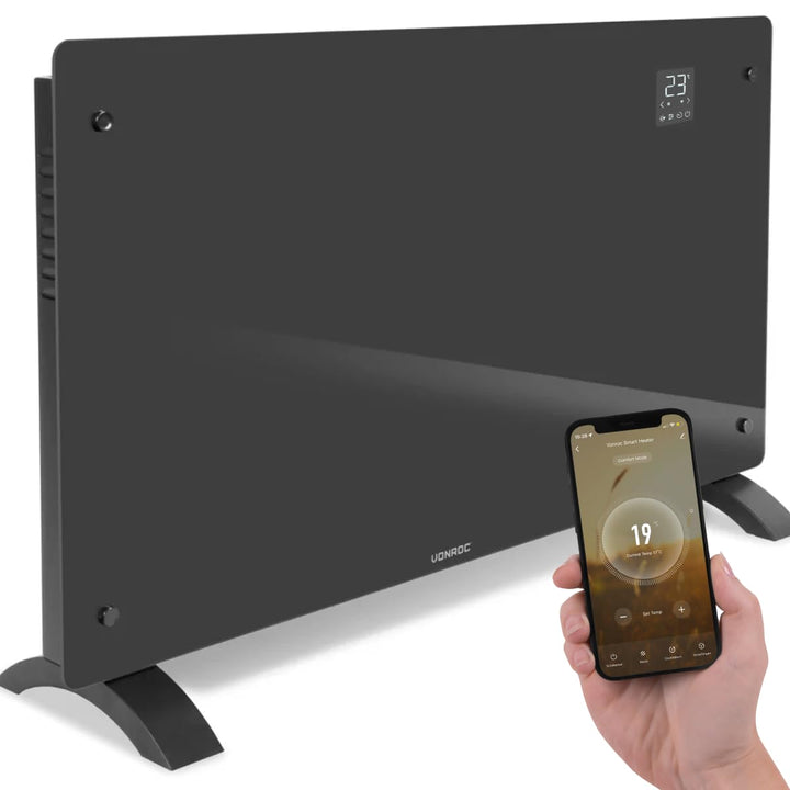 VONROC Elektroheizung energiesparend 2500W - Konvektor Heizung [30qm Räume] - Mobile Elektrische Hei