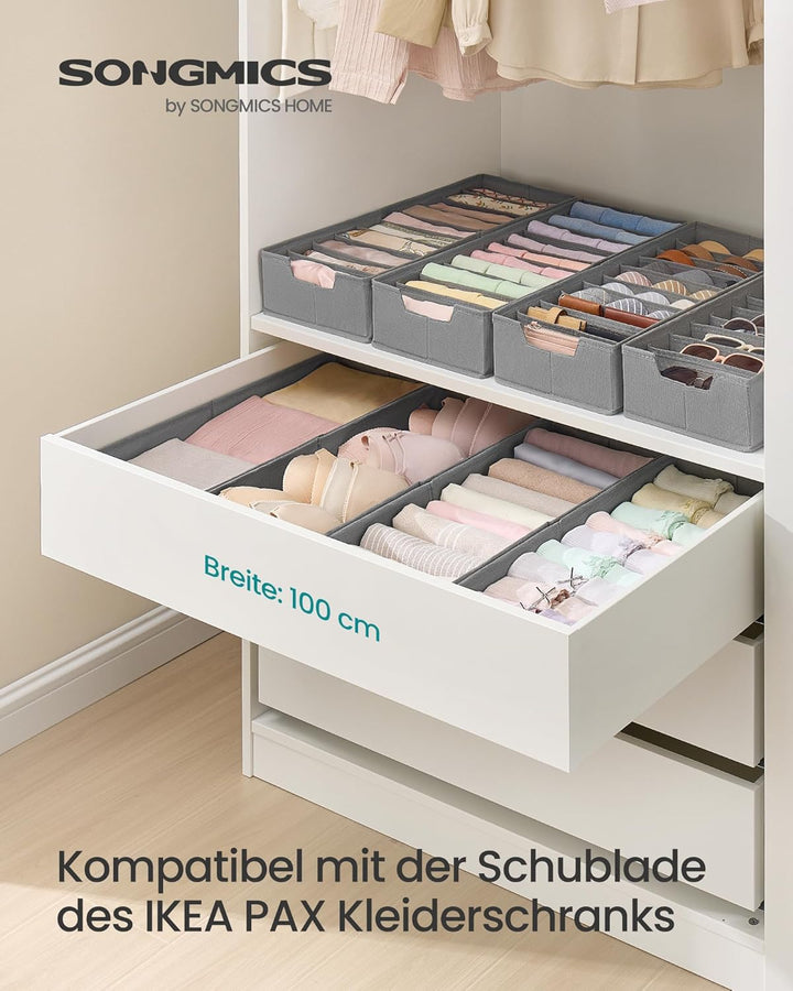 SONGMICS Unterwäsche-Organizer 4er Set, Schubladen-Organizer für IKEA PAX Kleiderschrank, ohne Trenn