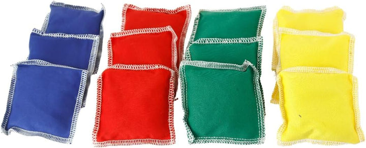 GSi Kids Play Equipment – Mini Bean Bags Cotton/Nylon 12 pack & Rainbow Play Parachute for Physical