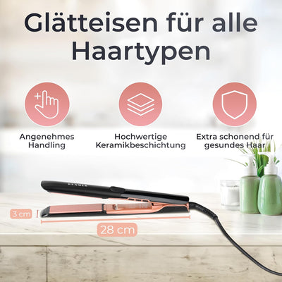 KLAMER Glätteisen 2 in 1,Haarglätter mit Ionen Technologie: weniger Frizz & statische Aufladung, Pre