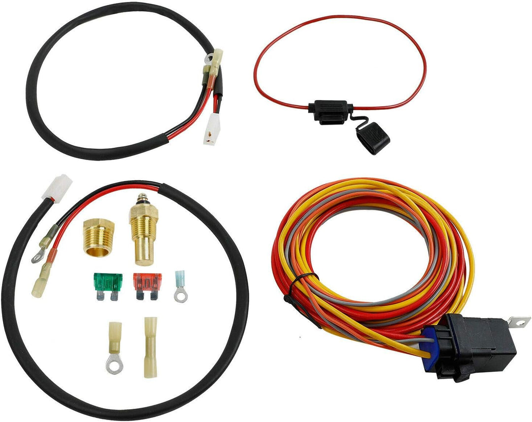 Dual Electric Cooling Fan Wiring Install Kit 185 Degree On 165 Off Engine Fan Thermostat Temperature