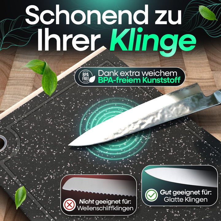 Loco Bird Schneidebrett Kunststoff spülmaschinenfest - rutschfeste Schneidebretter 3er Set - 37,5x26