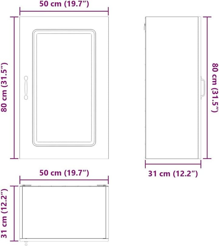 vidaXL Geschirrspülerfront Kalmar Sonoma-Grau 50 x 31 x 80 cm 50 x 31 x 80 cm Graues Sonoma, 50 x 31