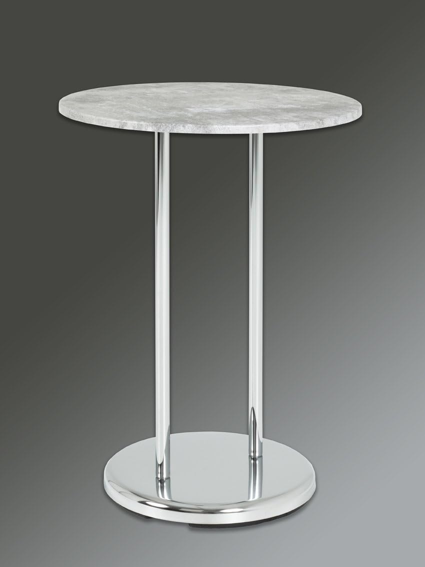 HAKU Möbel Beistelltisch, MDF, chrom-betonoptik, Ø 40 x H 55 cm