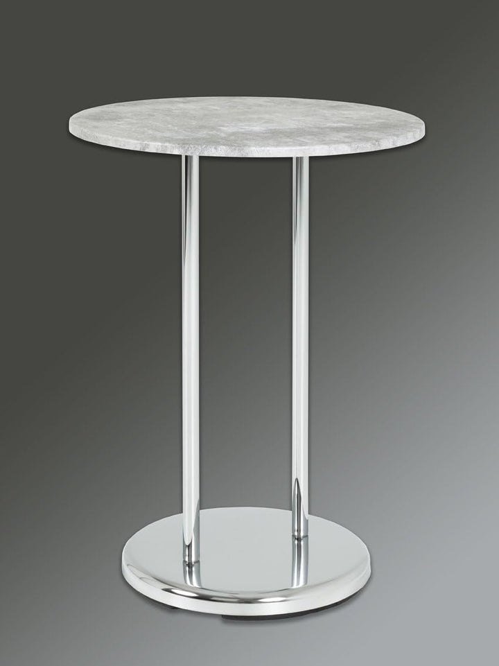 HAKU Möbel Beistelltisch, MDF, chrom-betonoptik, Ø 40 x H 55 cm