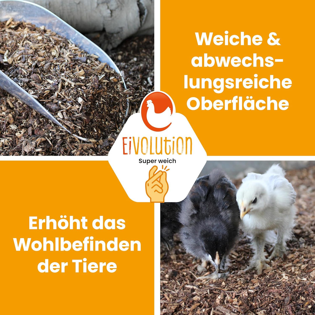 eivolution Waldboden-Einstreu 60 Liter | für den Stall und Voliere | staubfrei | geruchsbindent | bi
