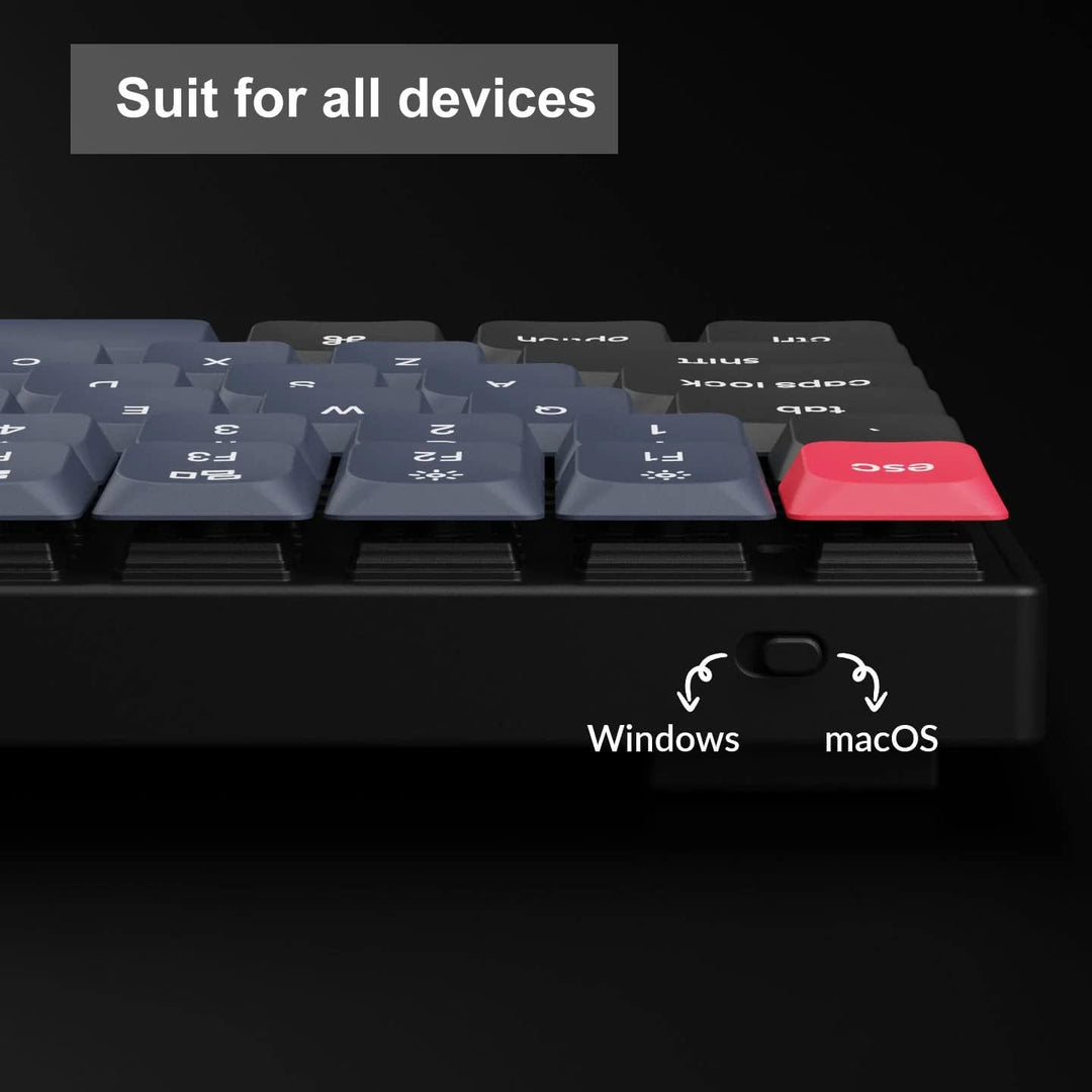 Keychron S1 Ultra-schlankes 75% US-Layout QMK Benutzerdefiniert Mechanische Tastatur mit Kabel Hot-s