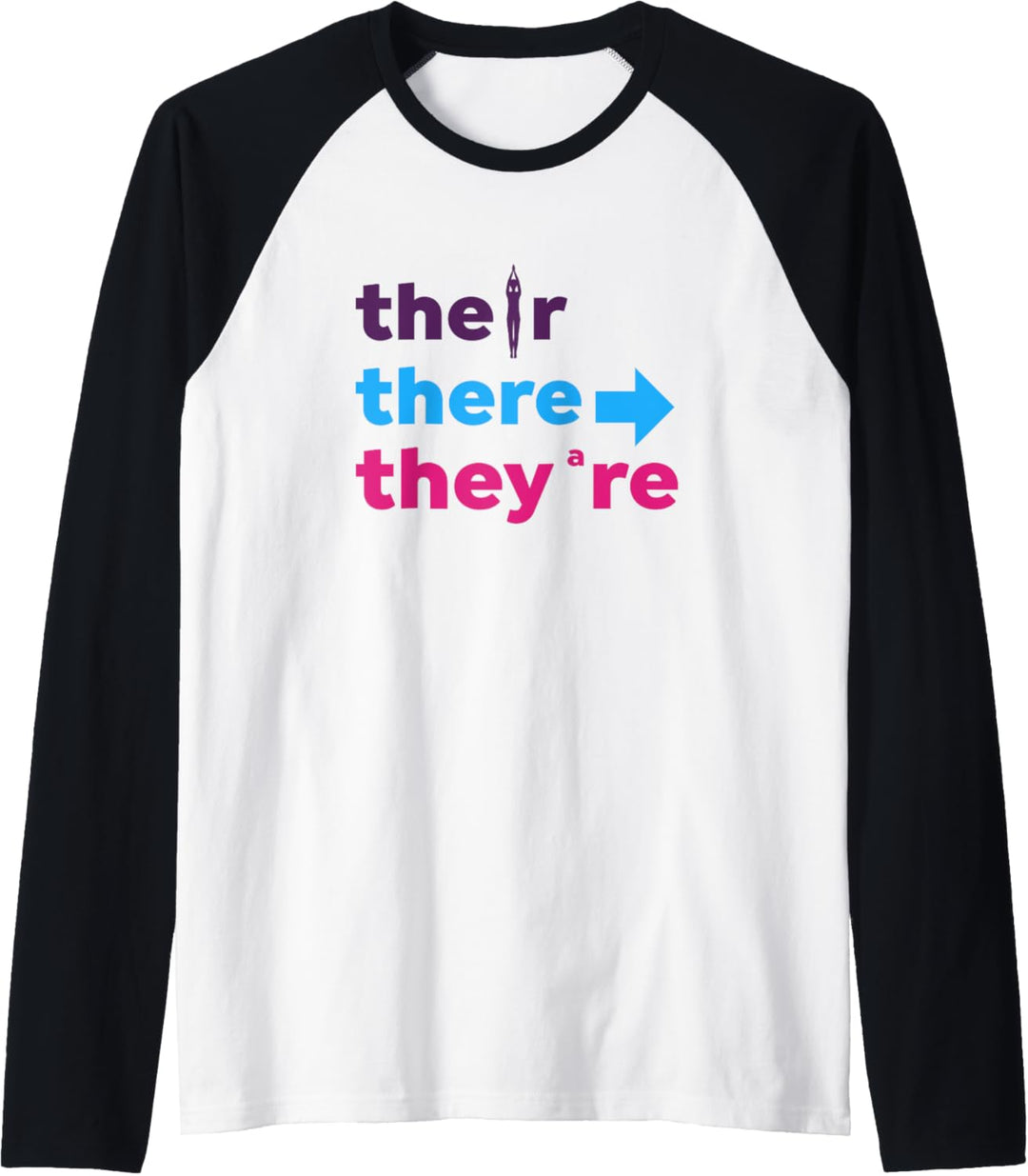 There Their They're English Retro Grammar Teacher 90s Style Raglan