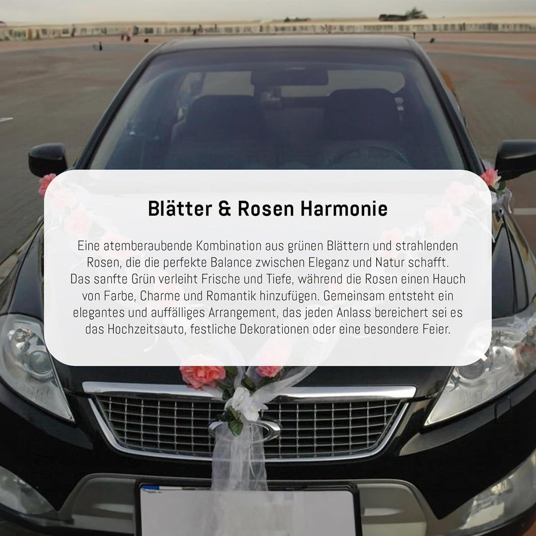 Rosen Girlande Braut Paar Rose Deko Dekoration Autoschmuck Hochzeit Car Auto Wedding ®Auto-schmuck D