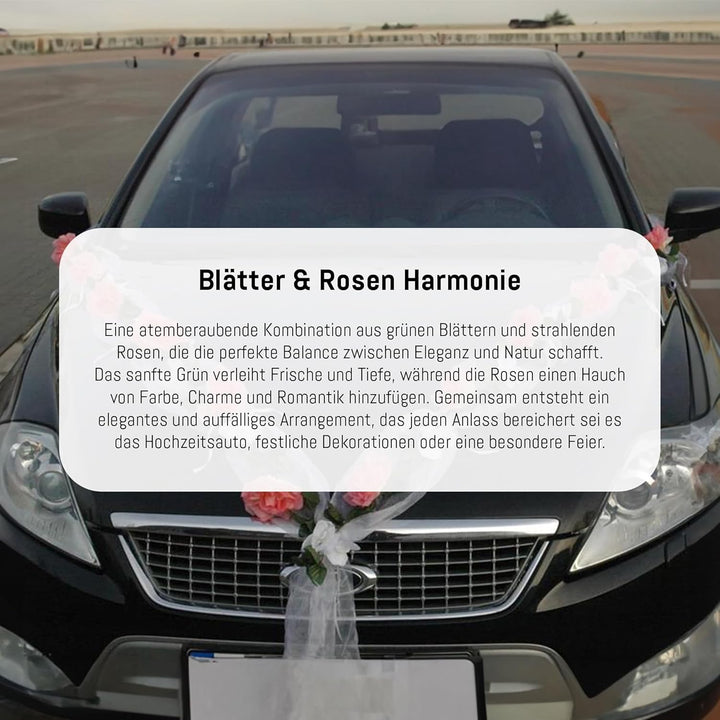 Rosen Girlande Braut Paar Rose Deko Dekoration Autoschmuck Hochzeit Car Auto Wedding ®Auto-schmuck D