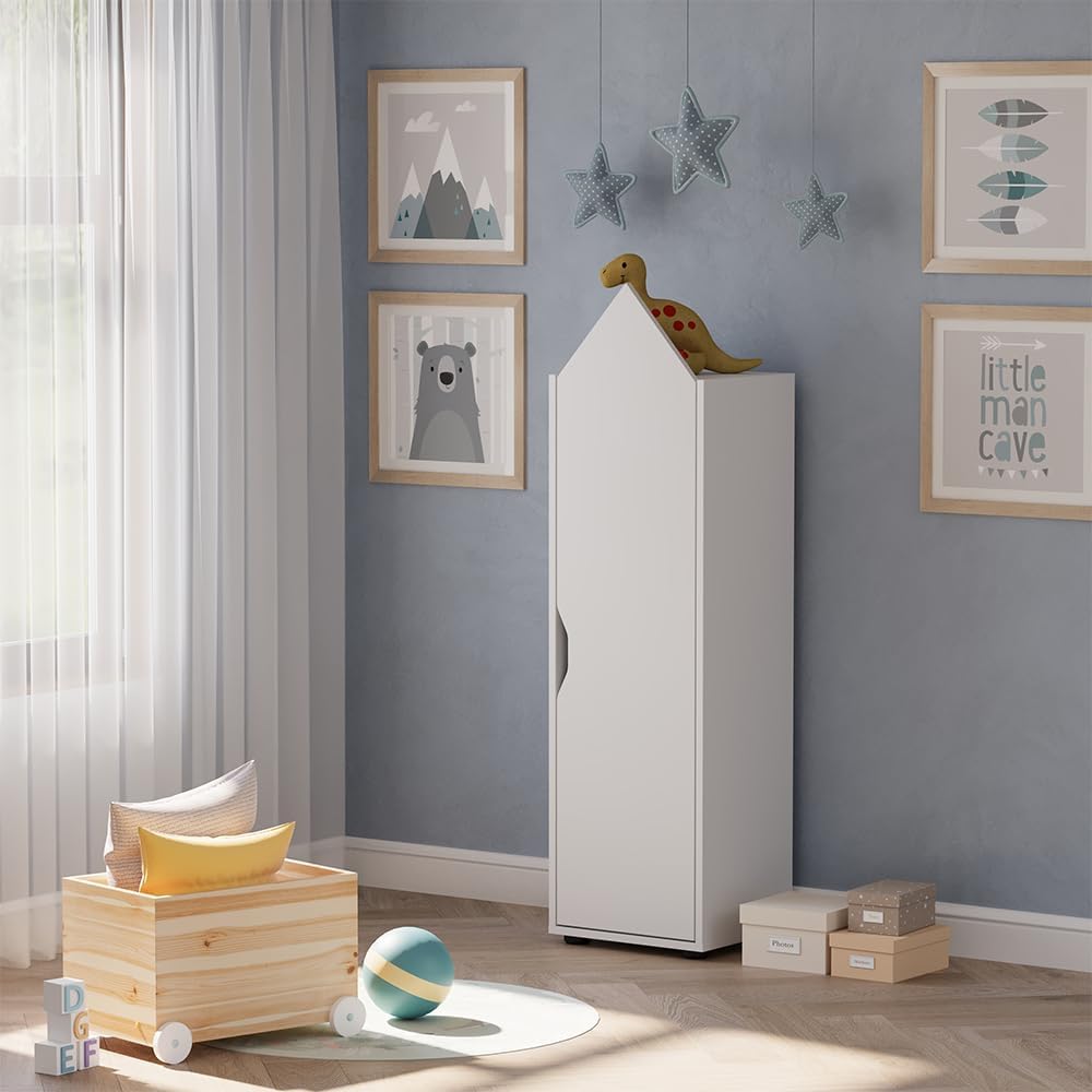 Vicco Kinderregal Estell, Weiss, 36.4 x 130.9 cm | mit offenen Ablageflächen zur Aufbewahrung von Sp
