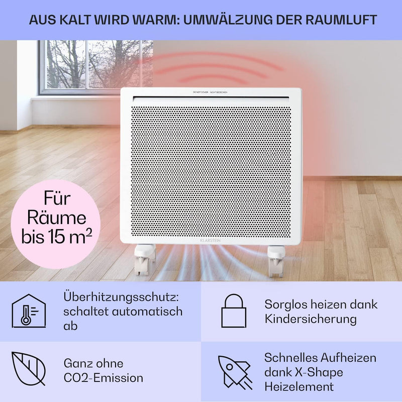 Klarstein Hot Spot Slimcurve Double 2-in-1 Heizgerät - Konvektions- und Infrarotheizung, Überhitzung