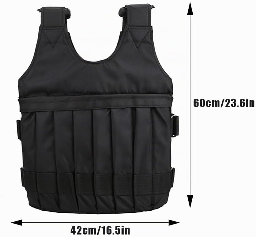 Tiiyee Gewichtsweste, 20 kg, voll verstellbare Gewichtsweste, Trainingsgerät, Heimkrafttraining für