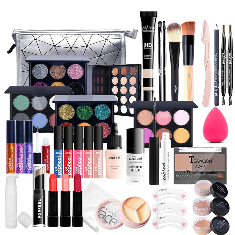37St Schminkkasten Make-Up Set, Professionelles Kosmetische Schmink Set mit Lidschatten Lippengloss