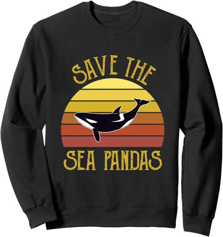Save the Sea Pandas Orca Killer Whale Mammal Animal Lover Sweatshirt