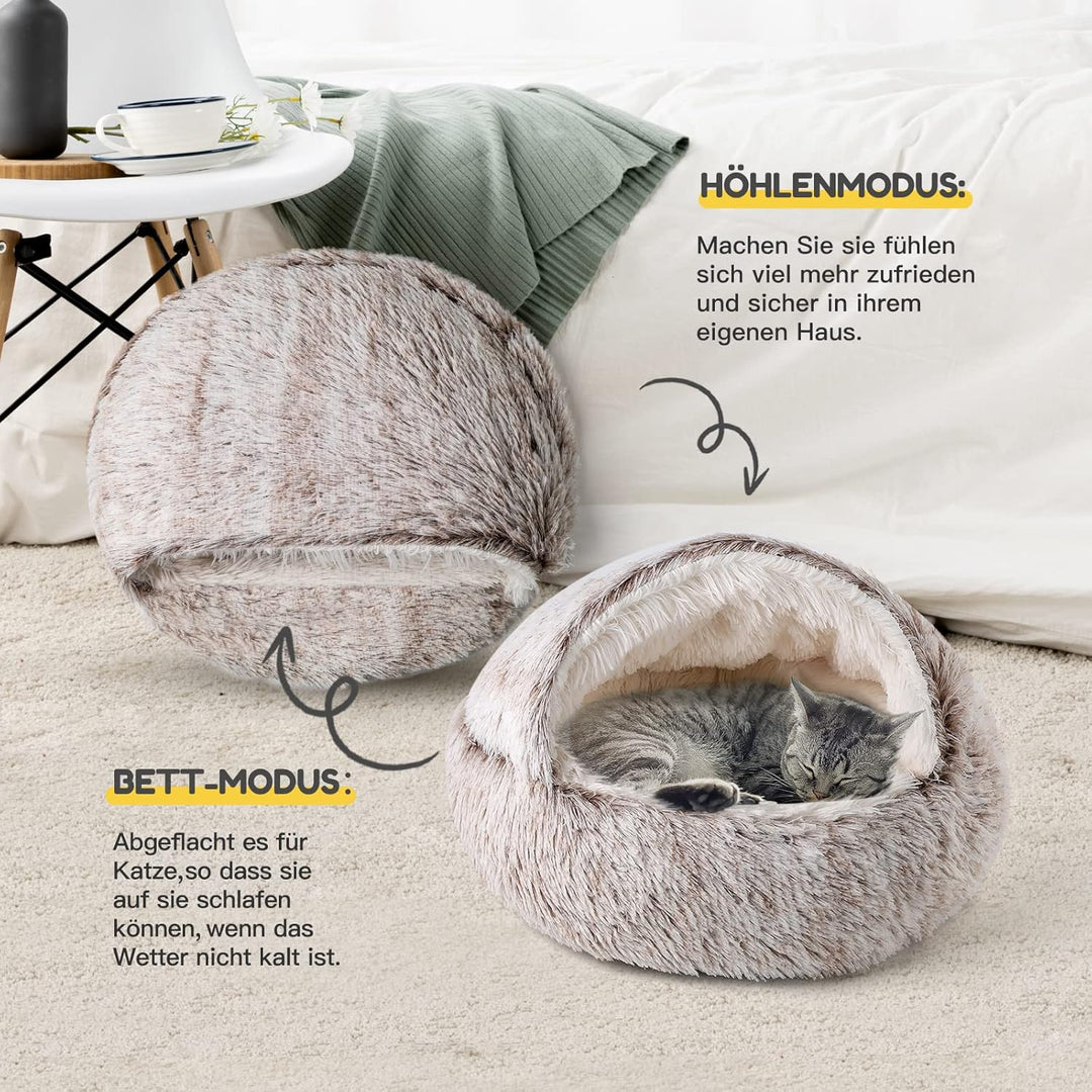 CATISM Katzenbett Flauschig Katzendecke, 50cm Gemütlich Katzenbett für grosse Katzenkätzchen Washbar