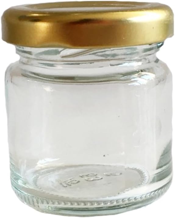 Vitrea 25x Marmeladengläser kleine 50 ml Gläschen mit Schraub-Deckel Gold - Mini Einmachgläser - Hon