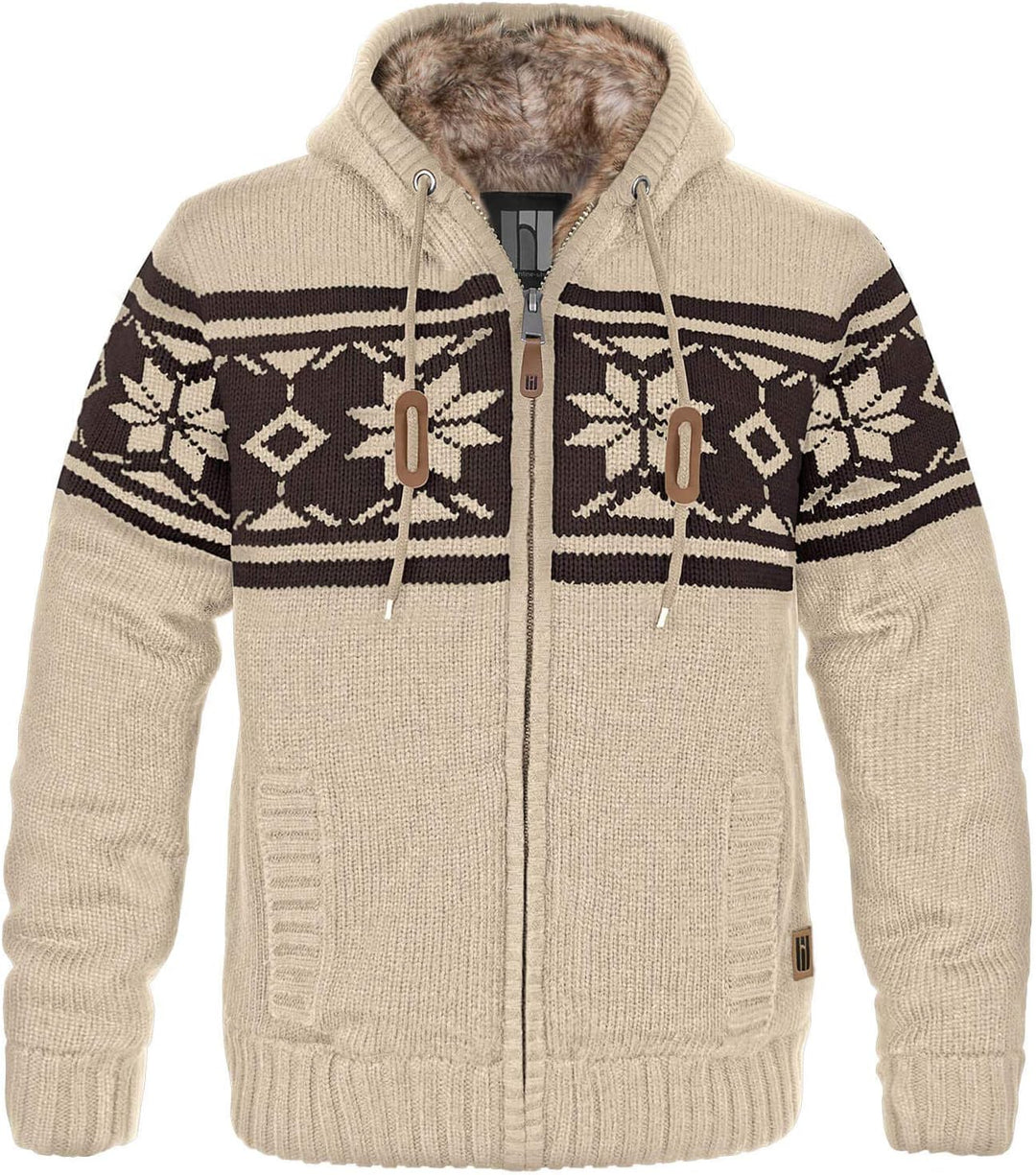 bw-online-shop Norweger Strickjacke Taylor mit Fell L Beige, L Beige