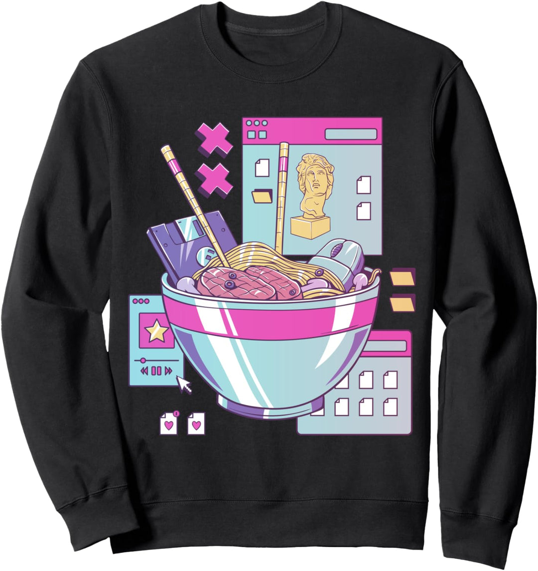 Lustige Retro 90s japanische Kawaii Ramen Vaporwave Ästhetik Sweatshirt
