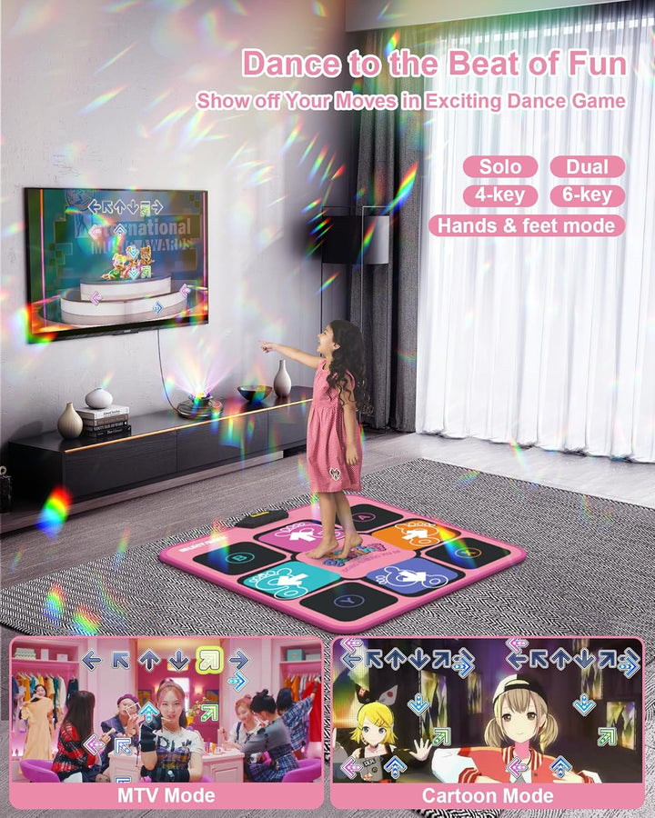 Acelufly Tanzmatte Spielzeug für Mädchen, Wireless Music Electronic Dance Pad für TV mit HD-Kamera,