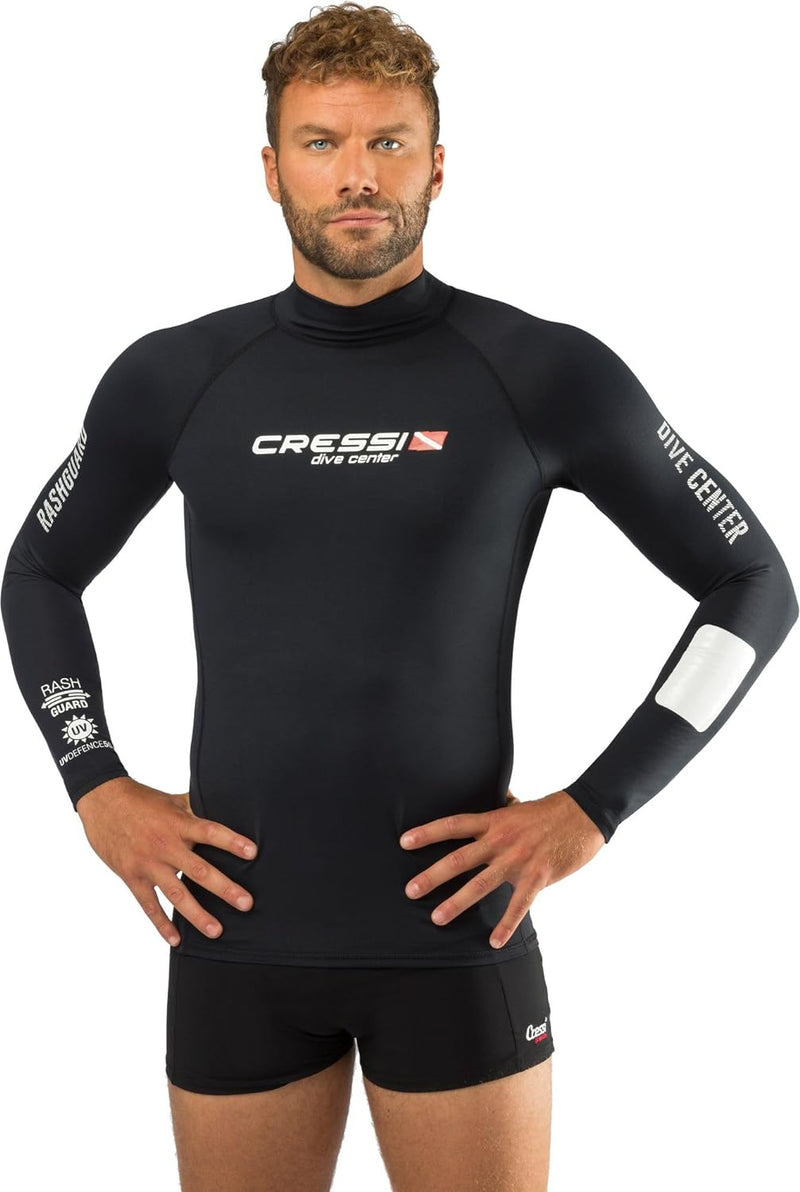 CRESSI Dive Center Man Rash Guard Long/SL - Protective Langarm Schwarz Rash Guard für SUP und Wasser