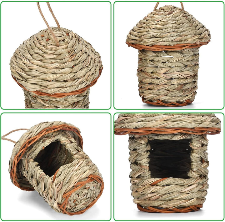 3 Pcs Vogelhäus Aufhängen, Gras Bird Nest Hängendes Vögel Haus, Wildvogelnest Den Aussenbereich Gras