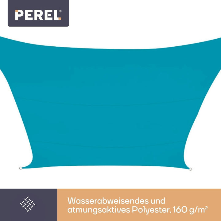 Perel GSS4430BL Sonnensegel - Rechteckig, Himmelblau, 400 x 300 x 0.2 cm, Himmelblau
