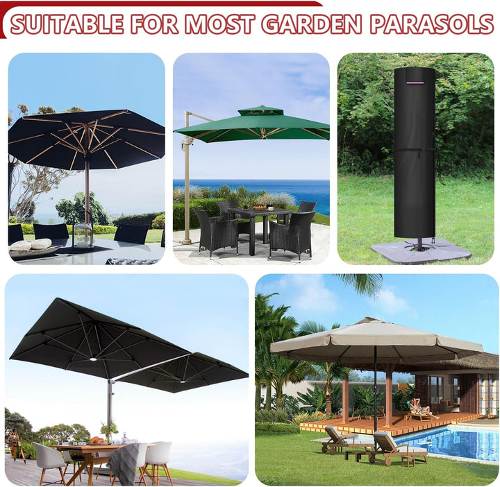 LAMUNI Sonnenschirm Schutzhülle für Ampelschirm Abdeckung für Gartenschirm Abdeckhauben für Sonnensc