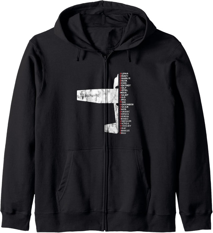 Pilot Phonetic Alphabet C172 Flugzeug Piper Kapuzenjacke