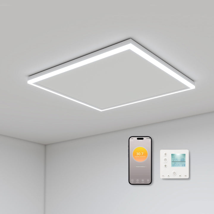 Infrarotheizung Decke mit Thermostat 400 Watt, Deckenheizung Infrarot mit LED Beleuchtung, Infraroth