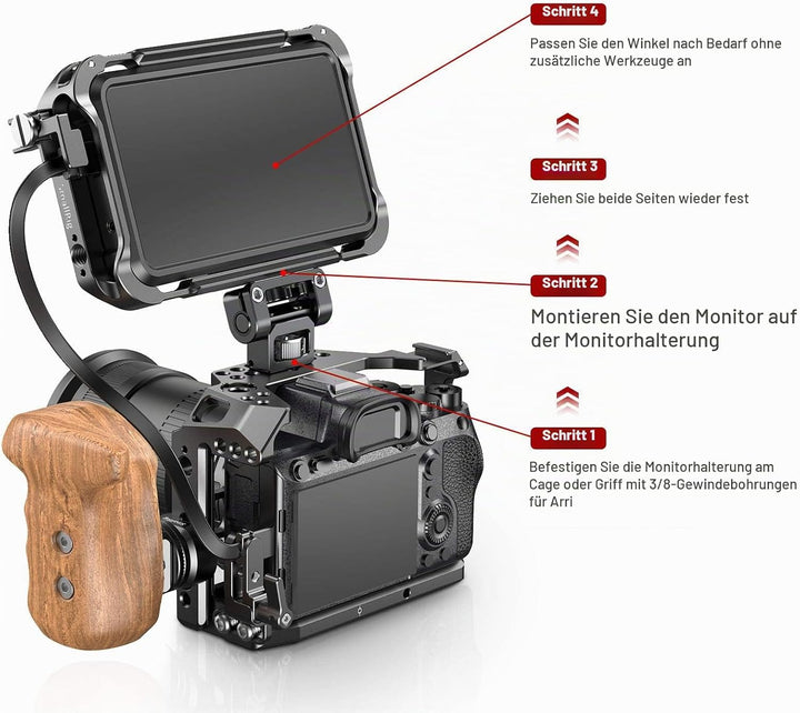 SMALLRIG Kamera Monitor Mount um 146 Grad Neigen mit Locating Pins für Arri Standard - 2174