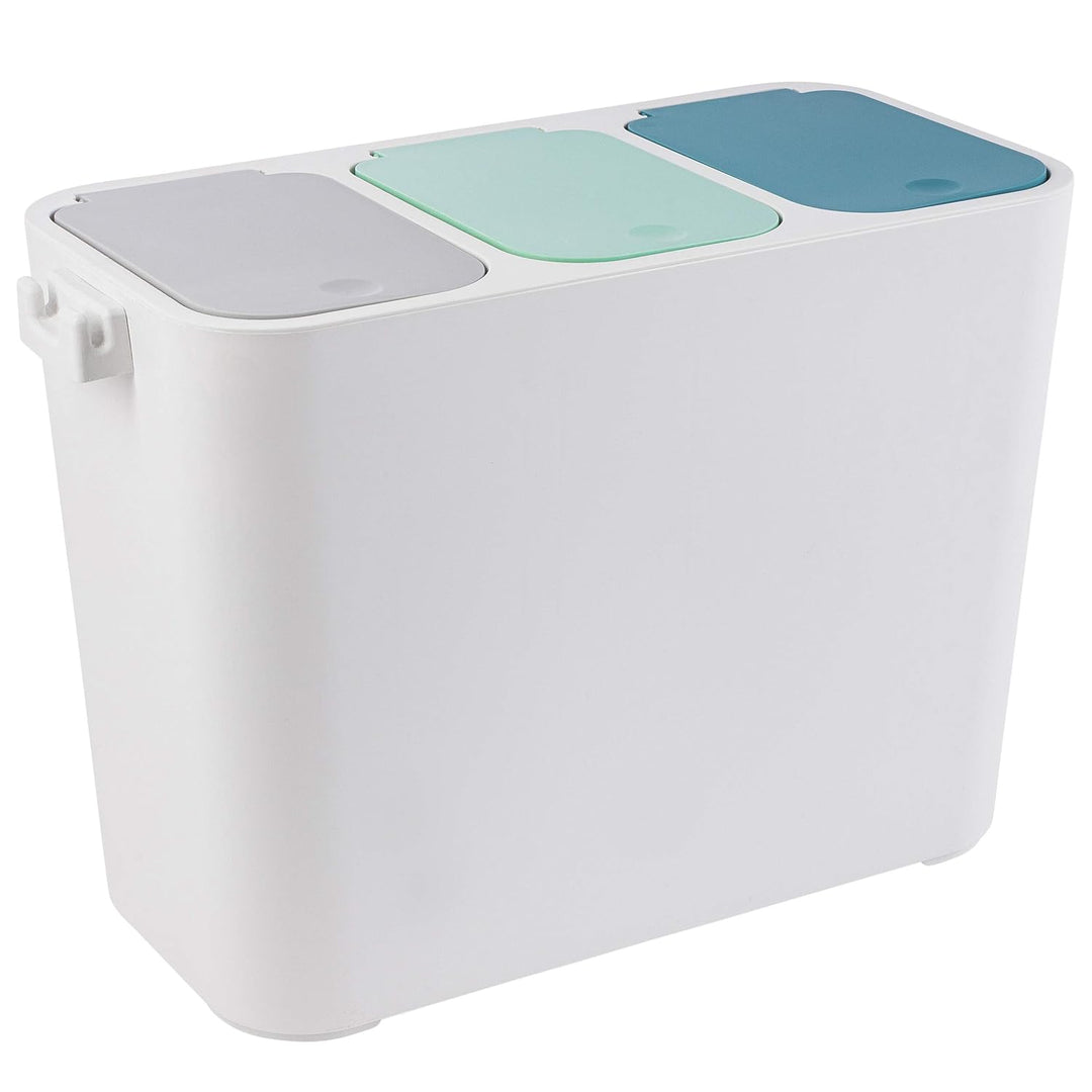 ONVAYA® Mülltrennsystem Tom | Mülltrennung mit mehreren Fächern | Mülleimer in creme-weiss | Abfalle