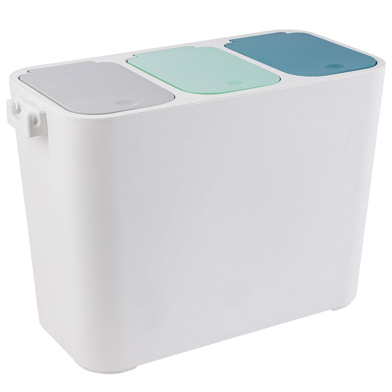 ONVAYA® Mülltrennsystem Tom | Mülltrennung mit mehreren Fächern | Mülleimer in creme-weiss | Abfalle
