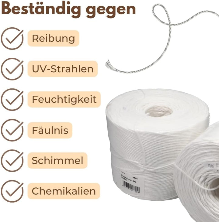 GarPet Bindegarn 1000m Gartenschnur Pflanzschnur Bindeschnur Schnur Garn Pressengarn Paketschnur PP