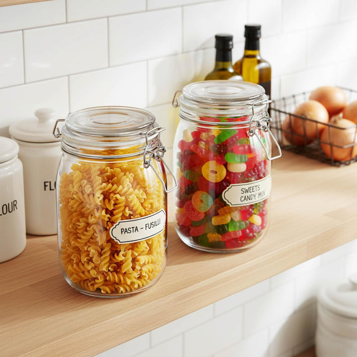 COM-FOUR® 2x Einmachglas mit Bügelverschluss - Vorratsgläser mit Gummiring - Vorratsglas luftdicht -