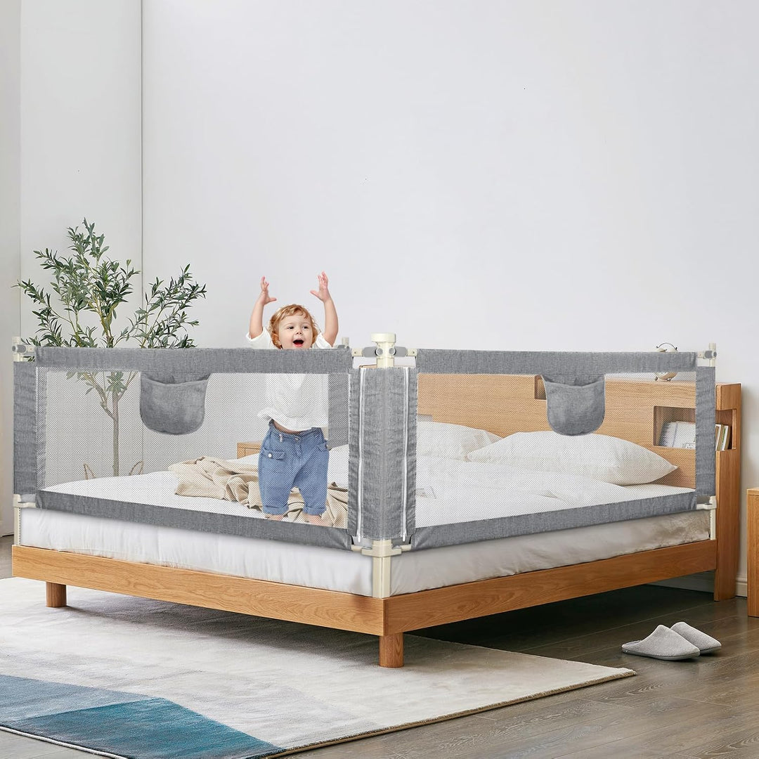 OHMG Bettgitter 180cm Bettschutzgitter Kinderbettgitter für Kinder Babybettgitter Klappbar,Kinderbet