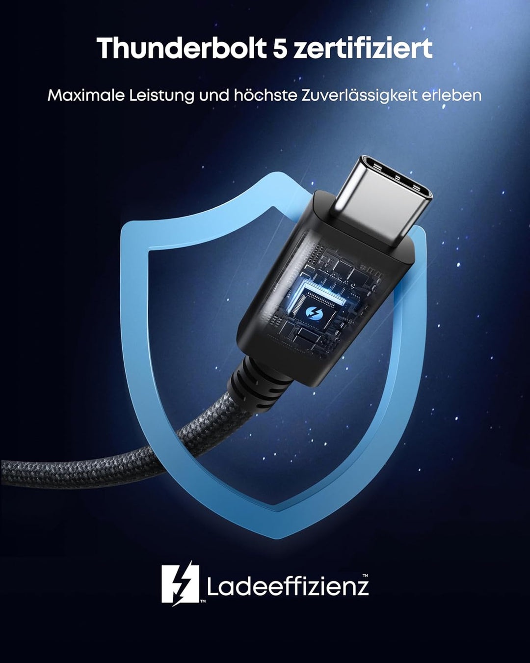 Anker Prime Thunderbolt 5 Kabel, 100cm USB-C auf USB-C Kabel, 240W Leistung, 80Gbps Datentransfer, B