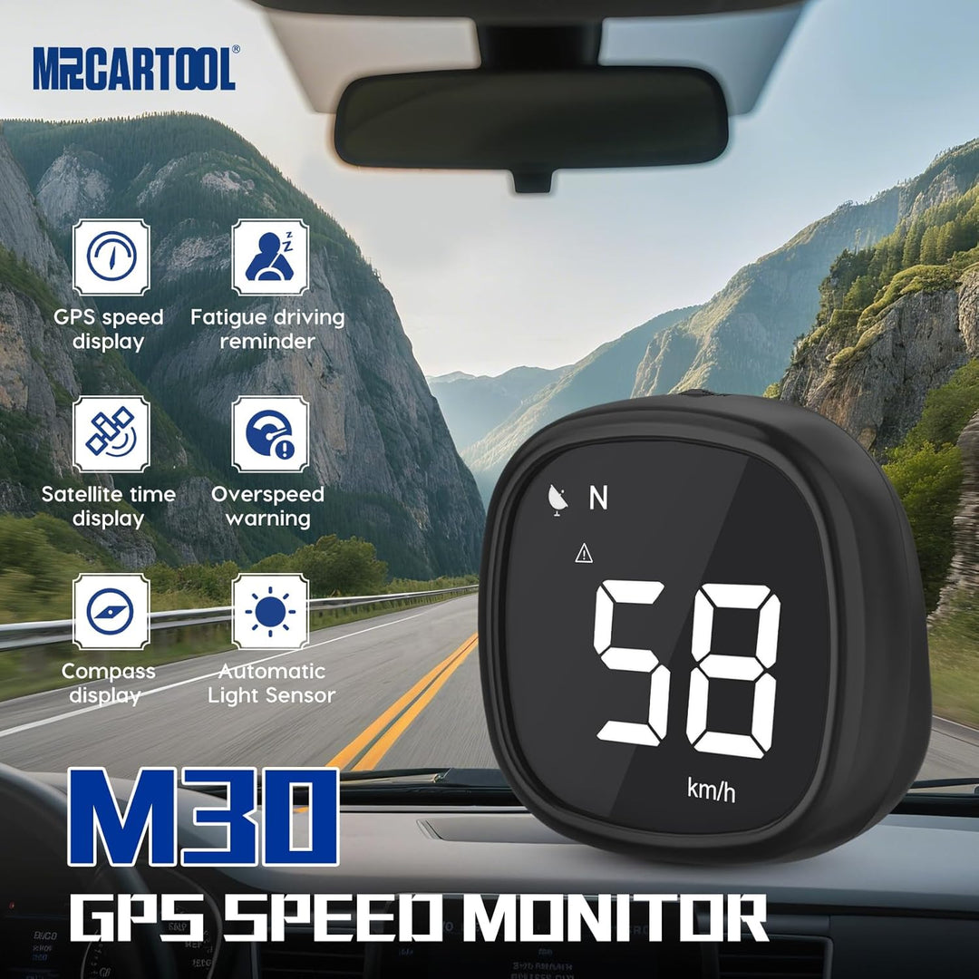 MR CARTOOL M30 Tacho GPS Geschwindigkeitsmesser Digital Neigungsmesser Auto Offroad mit Geschwindigk