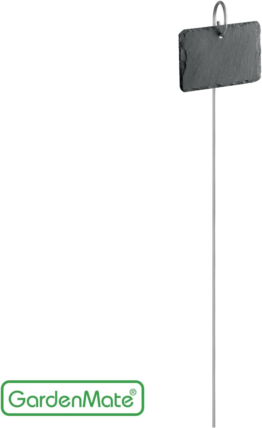 GardenMate® 10er Set Schilder aus Schiefer mit Metallstab 55cm - Stil, 10er Set Pflanzenschilder, Na