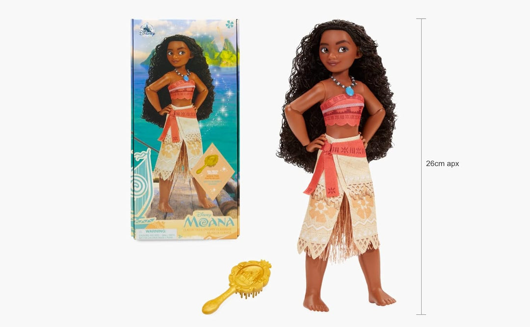 Disney Store Offizielle Vaiana-Puppe für Kinder, 26,5 cm, vollbewegliche Puppe im klassischem Outfit