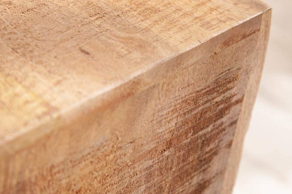 riess-ambiente.de Massiver Beistelltisch S 60cm Mango Massivholz variabel stellbar Handarbeit Holzti