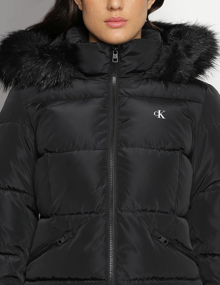 Calvin Klein Damen Gepolsterte Mäntel, Schwarz (Ck Black)