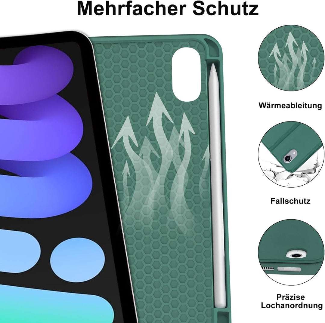 IVEOPPE Hülle mit Tastatur für iPad mini 7a/6a Generazione (2024/2021 8.3 Zoll), Deutsch QWERTZ Keyb